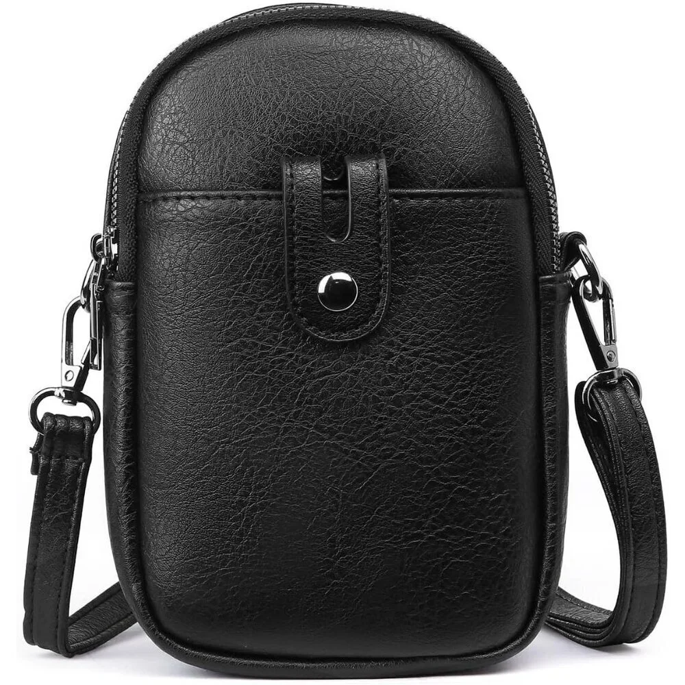 Women Y01 Black Phone Purse Crossbody Bags for Small Travel Wallet Touch Screen